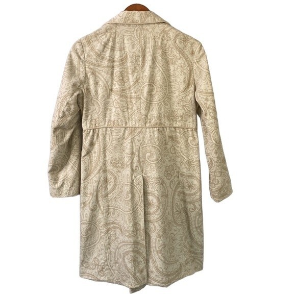 Vintage Maternity Paisley Floral Corduroy Button Front Long Blazer Jacket Lined - Picture 7 of 16